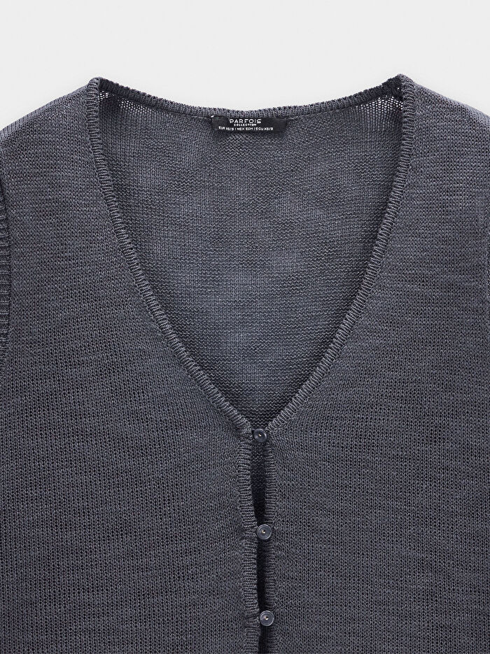 Düğmeli Örme Yelek