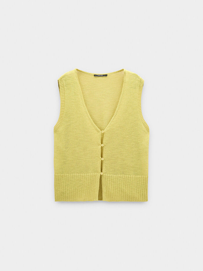 Düğmeli Örme Yelek