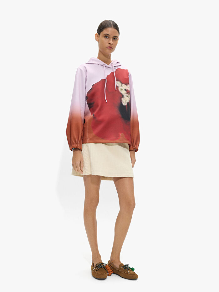 Çiçek Desenli Sweatshirt