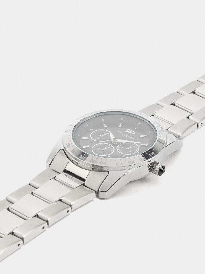 Paslanmaz Çelik Kayışlı Yuvarlak Saat