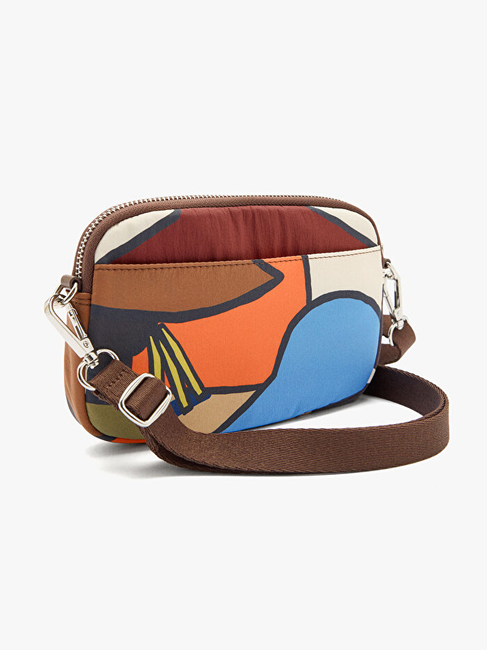 Desenli Teknik Kumaş Çok Amaçlı Çanta