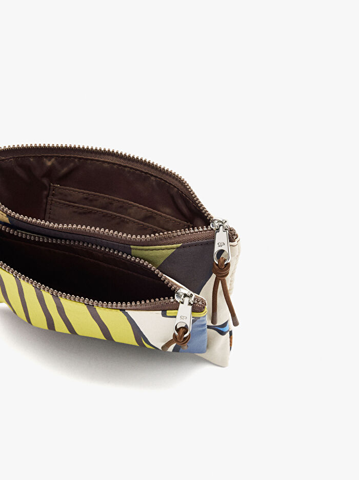 Desenli Teknik Kumaş Çok Amaçlı Çanta