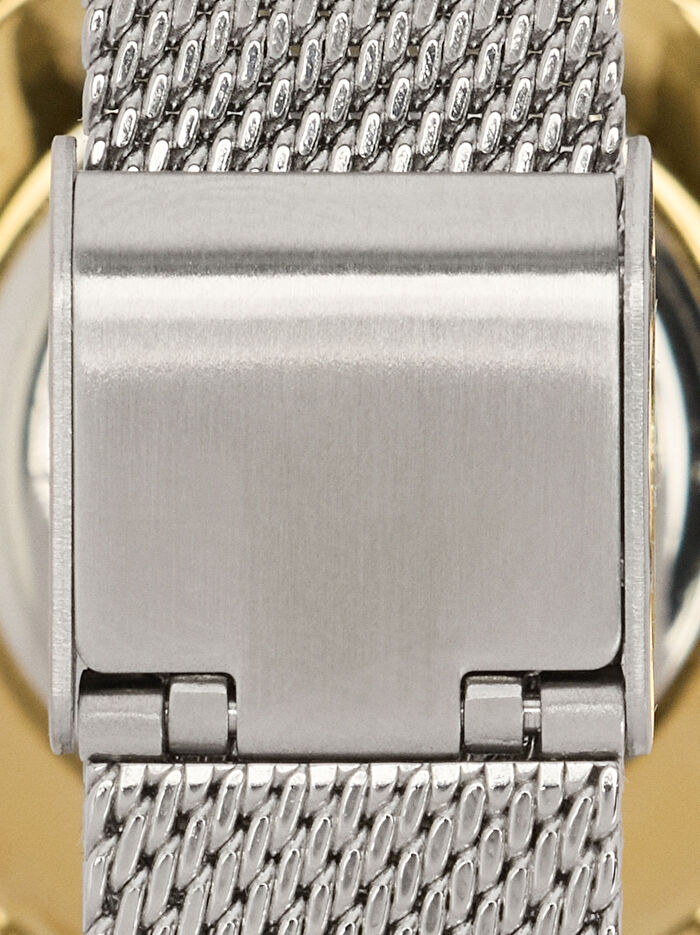 Paslanmaz Çelik Metal Oval İki Renkli Saat