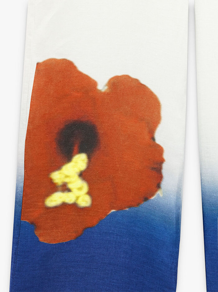 %100 Keten Desenli Pantolon