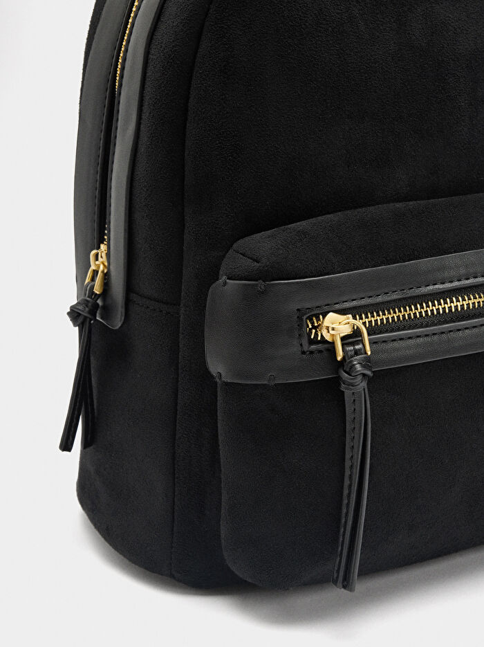 Deri Efektli Basic Sırt Çantası