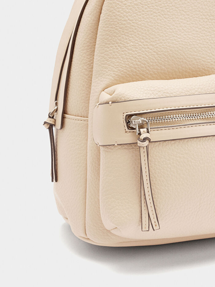 Deri Efektli Basic Sırt Çantası