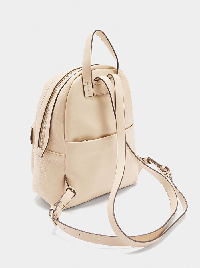 Deri Efektli Basic Sırt Çantası