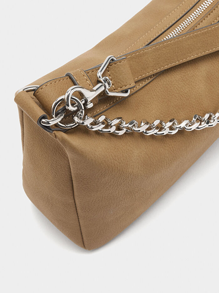 Deri Görünümlü Omuz Çantası