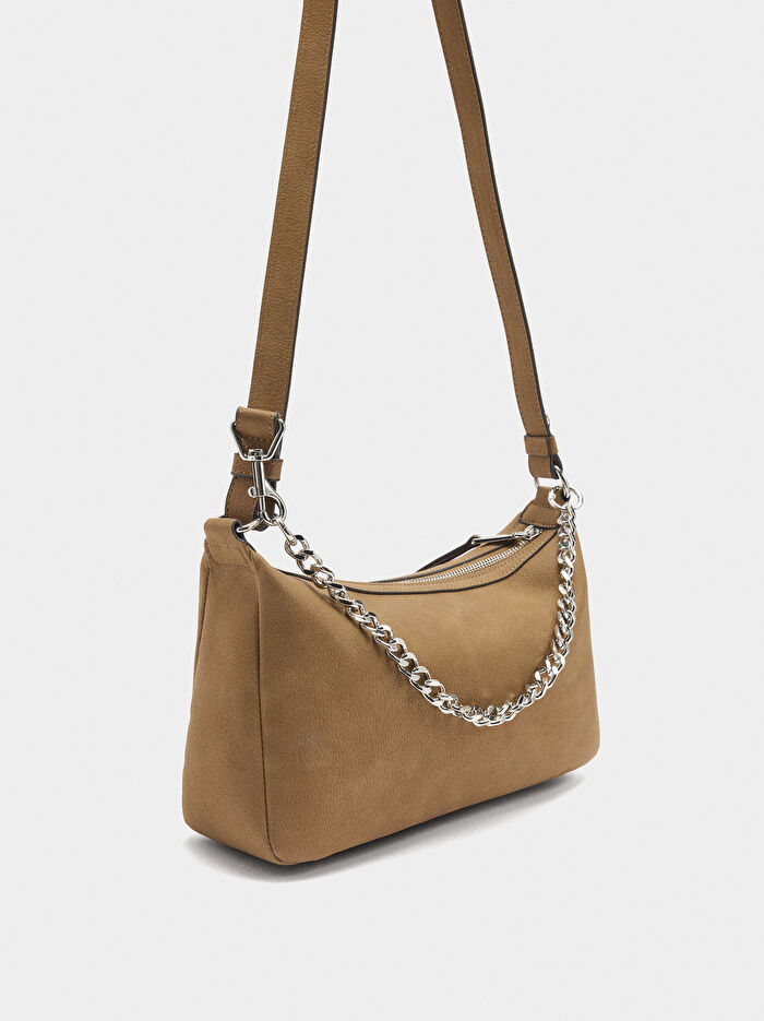 Deri Görünümlü Omuz Çantası