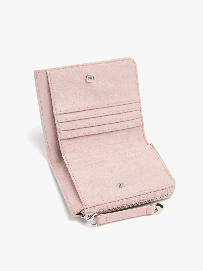 Zımba Detaylı Kalpli Cüzdan