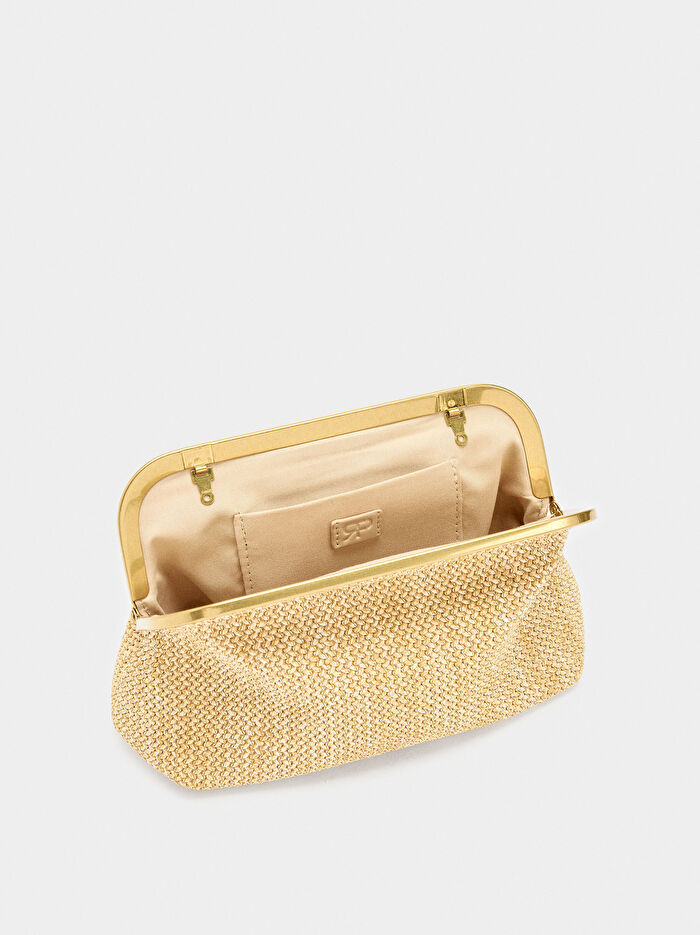 Hasır Efektli Parti Çantası