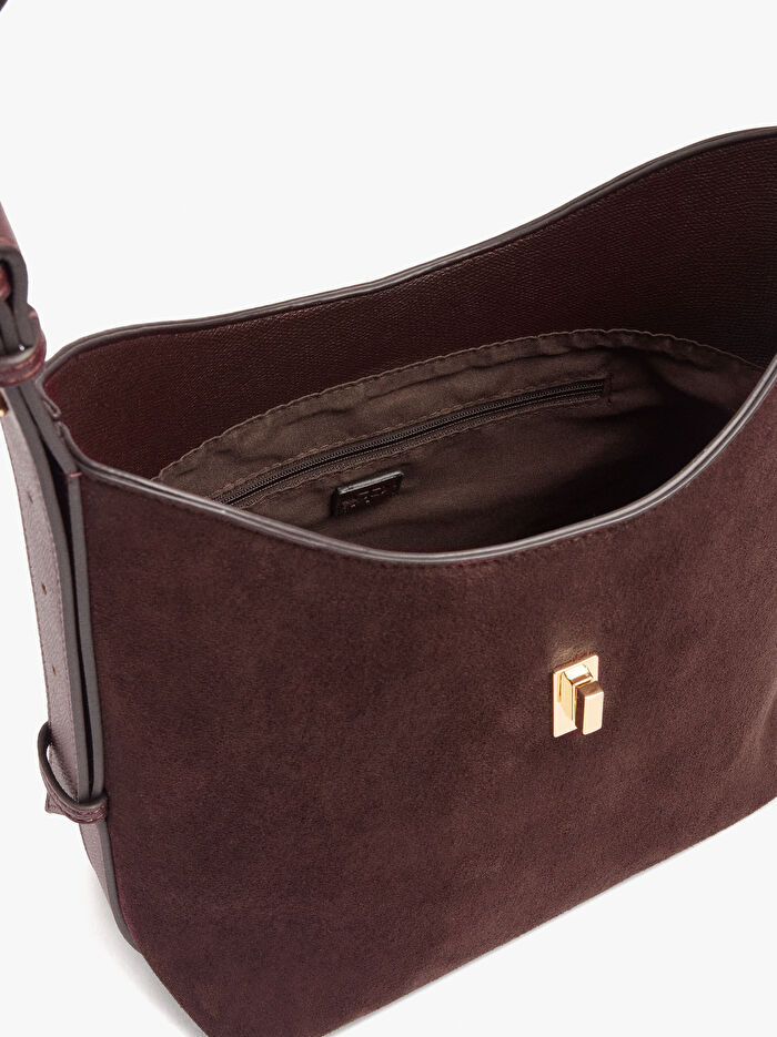 Deri Efektli Omuz Çantası