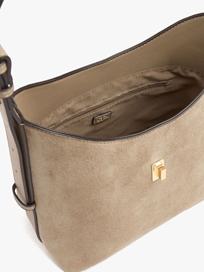 Deri Efektli Omuz Çantası