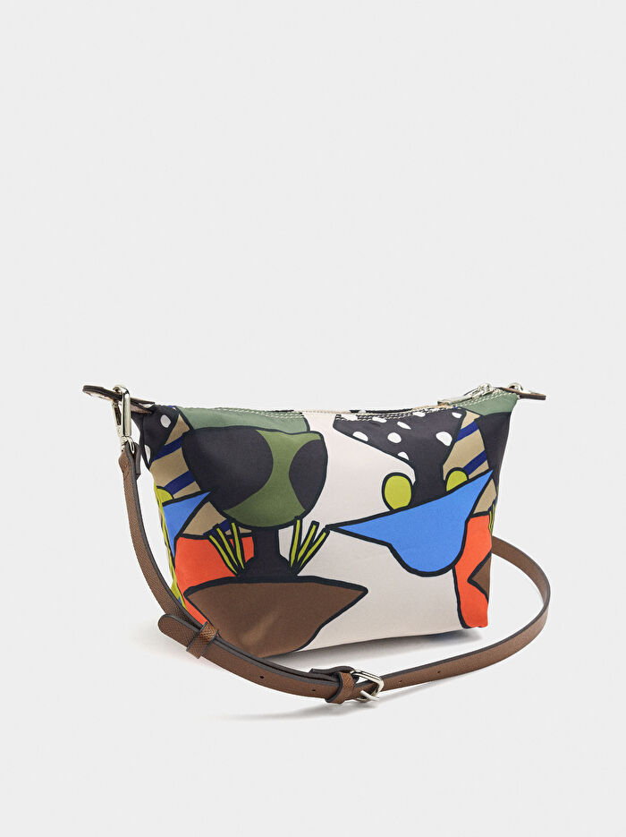 Teknik Kumaş Askılı Omuz Çantası