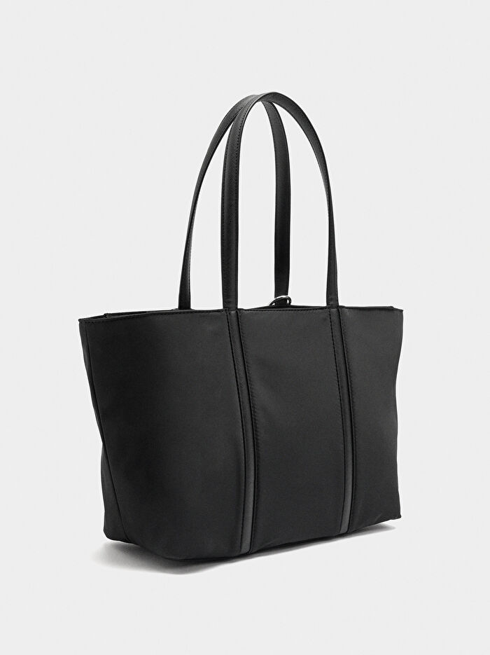 Charm'lı Teknik Kumaş Shopper Çanta