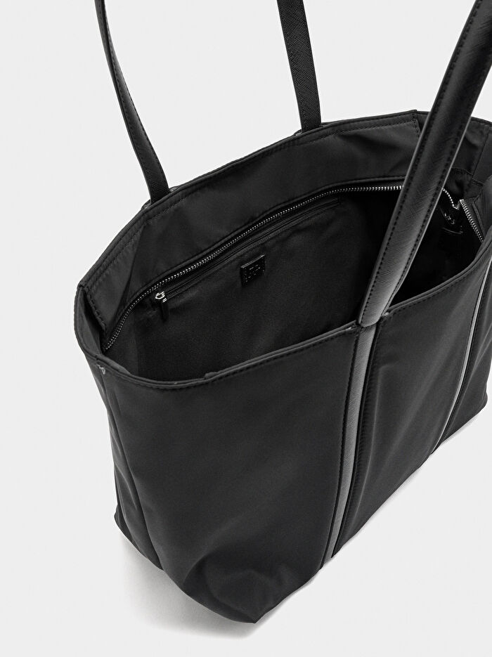 Charm'lı Teknik Kumaş Shopper Çanta