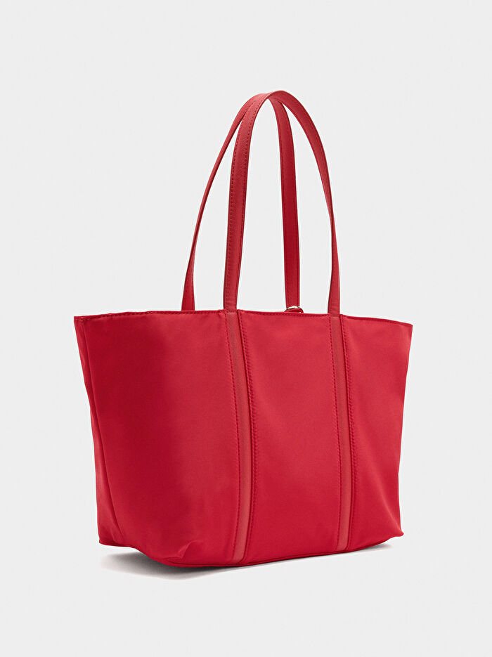 Charm'lı Teknik Kumaş Shopper Çanta