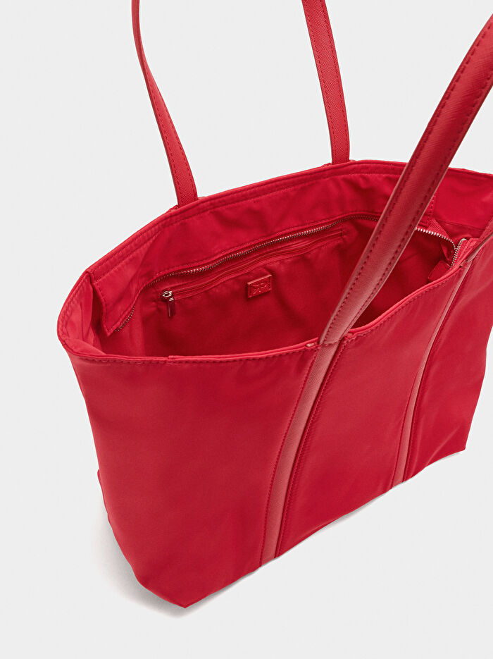 Charm'lı Teknik Kumaş Shopper Çanta