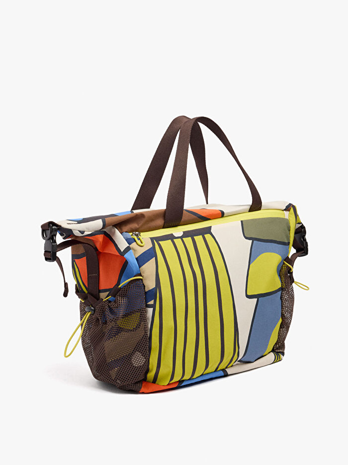 Desenli Teknik Kumaş Spor Çantası ve Seyahat Çantası