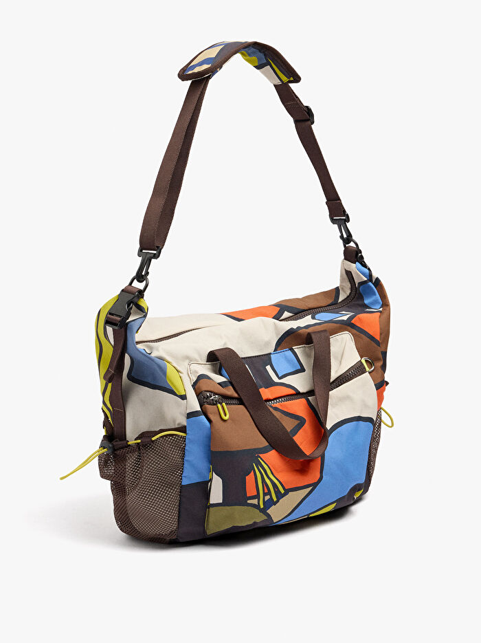 Desenli Teknik Kumaş Spor Çantası ve Seyahat Çantası