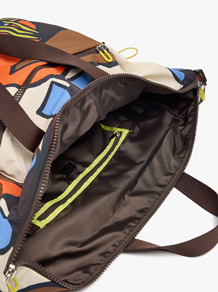 Desenli Teknik Kumaş Spor Çantası ve Seyahat Çantası