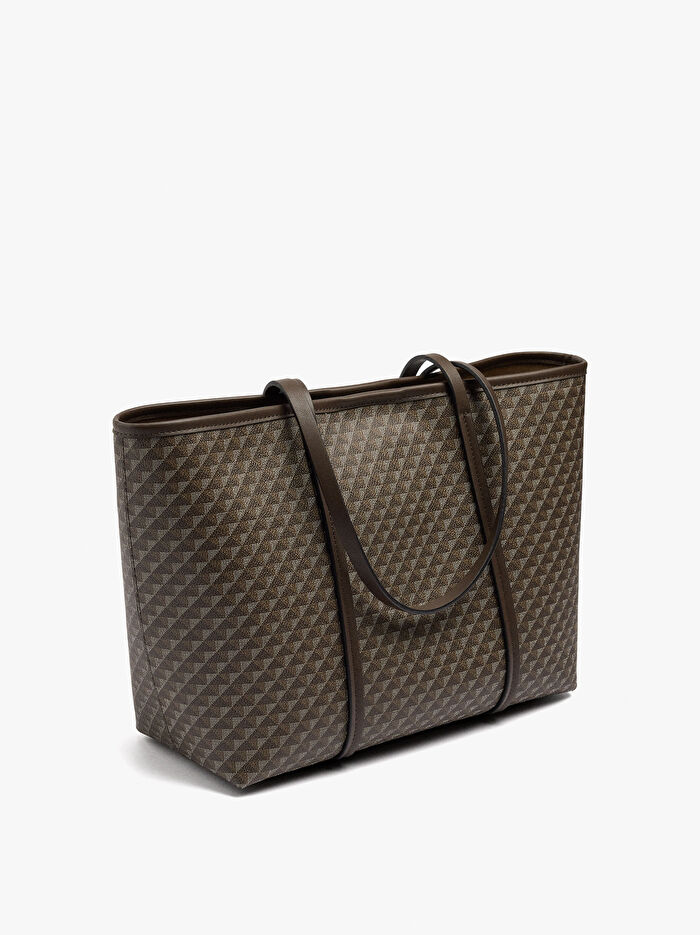 İçi Çıkarılabilir Desenli Shopper Çanta