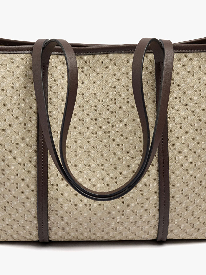 İçi Çıkarılabilir Desenli Shopper Çanta