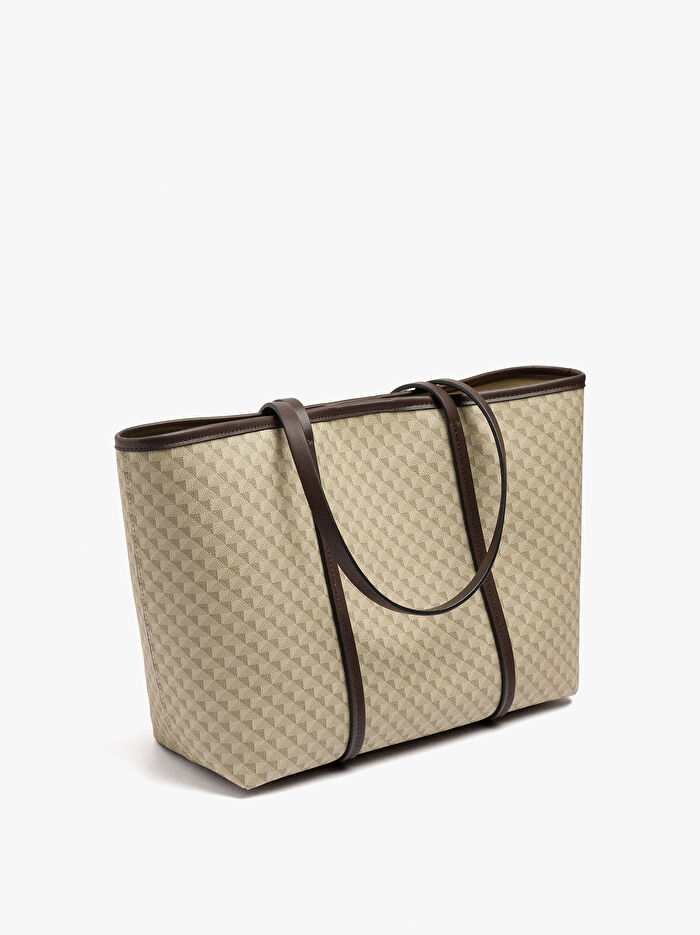 İçi Çıkarılabilir Desenli Shopper Çanta