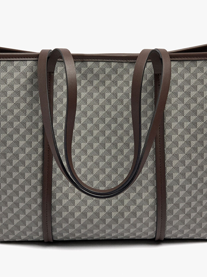 İçi Çıkarılabilir Desenli Shopper Çanta