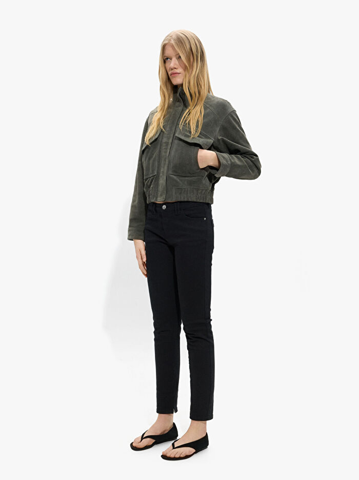 Fermuar Detaylı Denim Pantolon