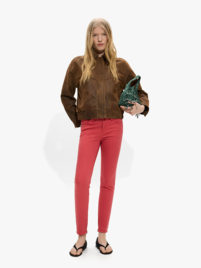 Fermuar Detaylı Denim Pantolon