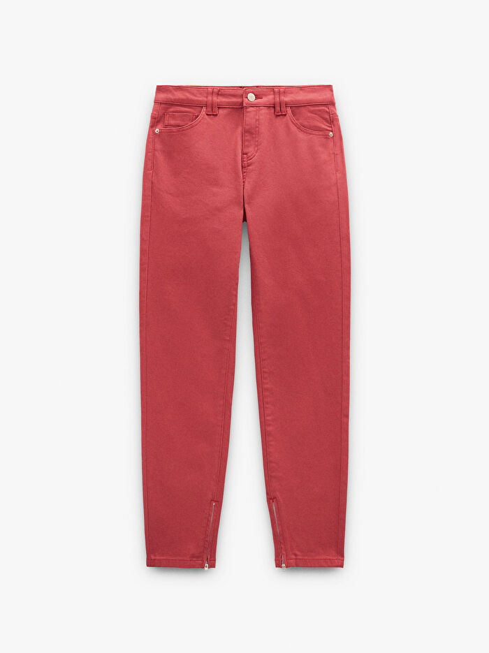 Fermuar Detaylı Denim Pantolon