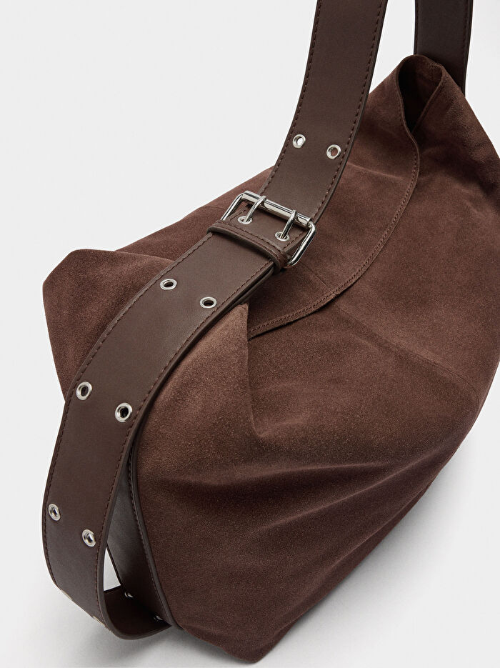 Süet Deri Omuz Çantası L