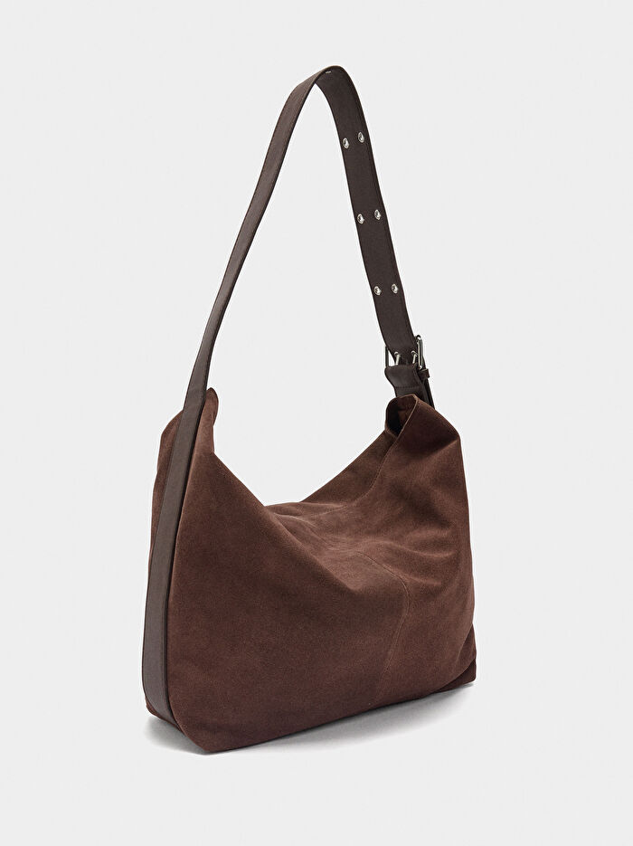 Süet Deri Omuz Çantası L