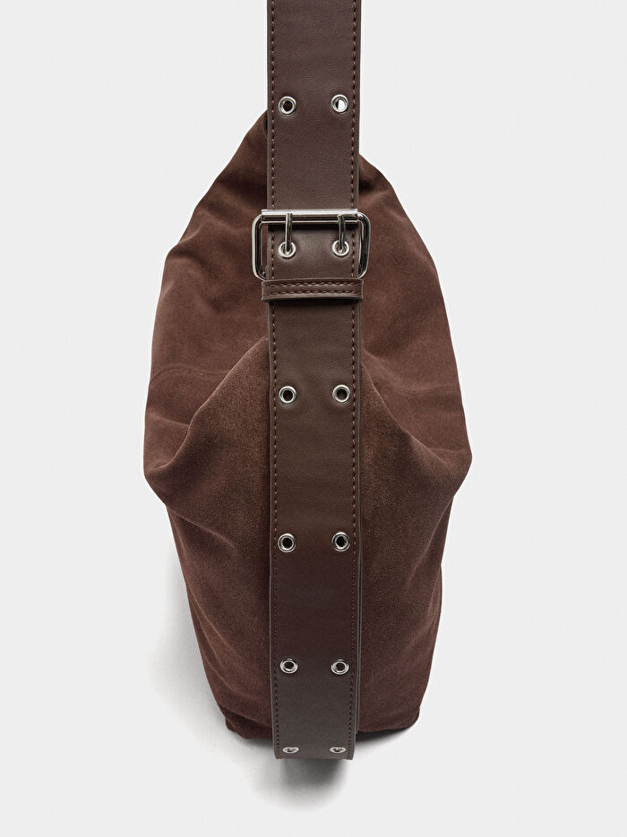 Süet Deri Omuz Çantası L