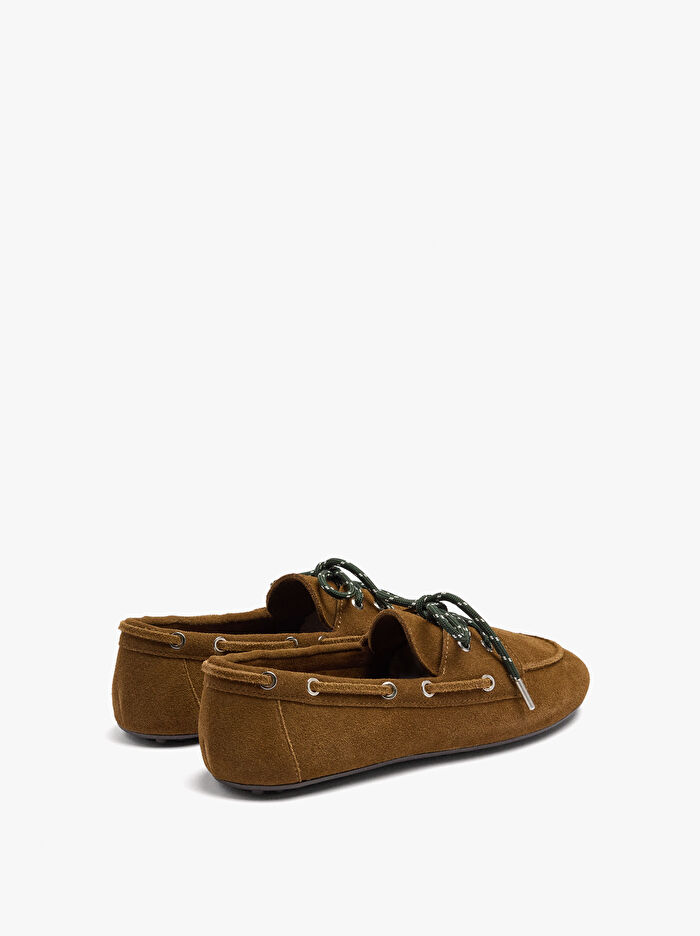 Çift Bağcıklı Deri Mokasen