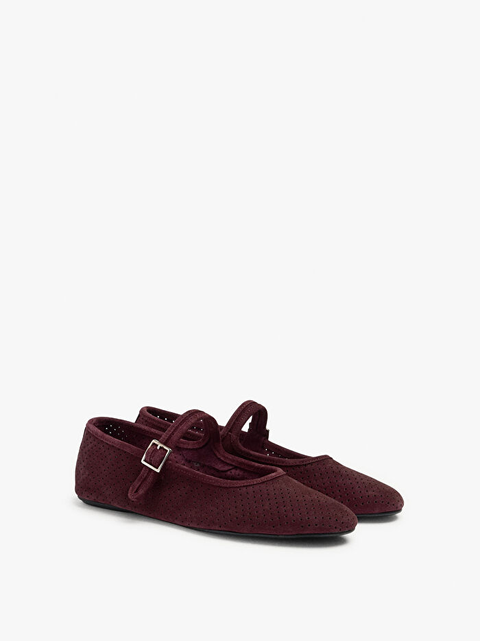 Kayışlı ve Tokalı Deri Babet