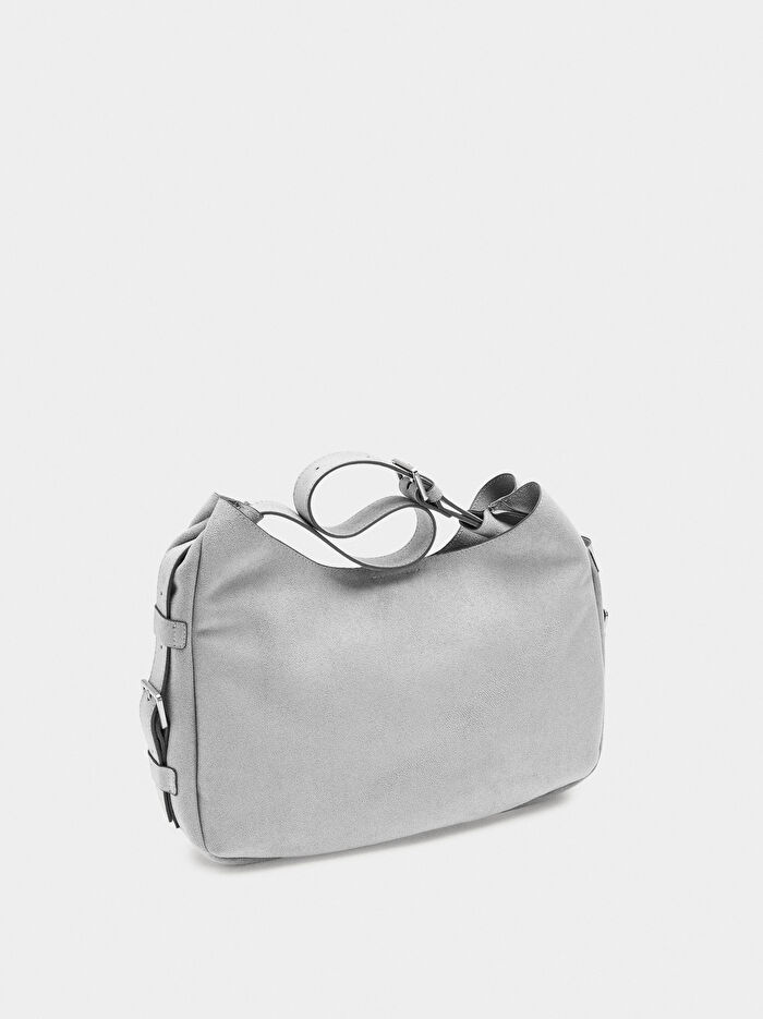 Deri Efektli Hobo Çanta