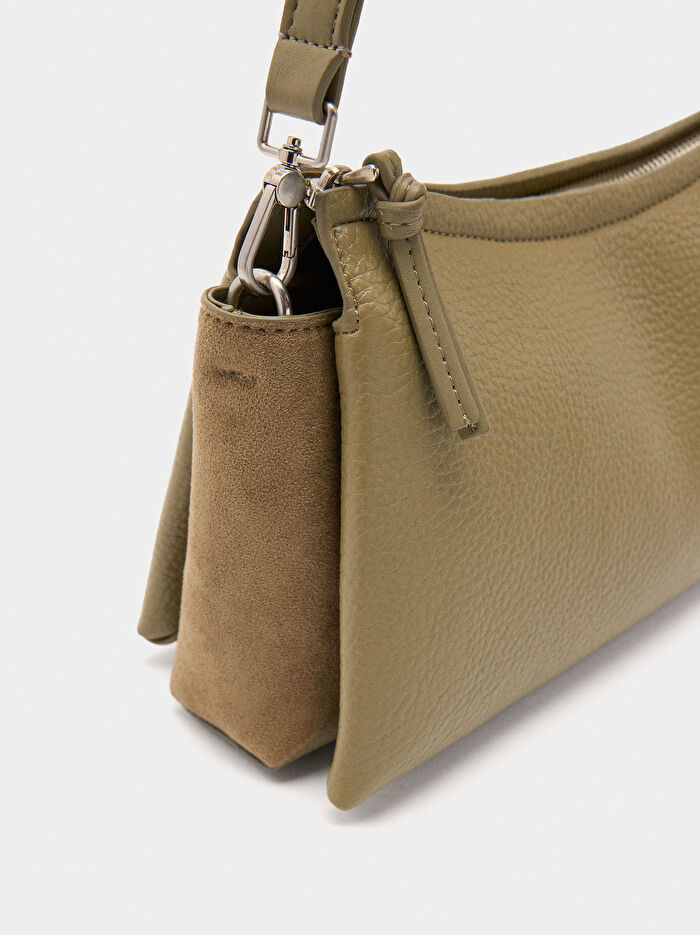 Deri Efektli Omuz Çantası