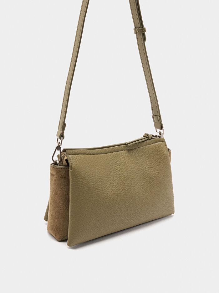 Deri Efektli Omuz Çantası