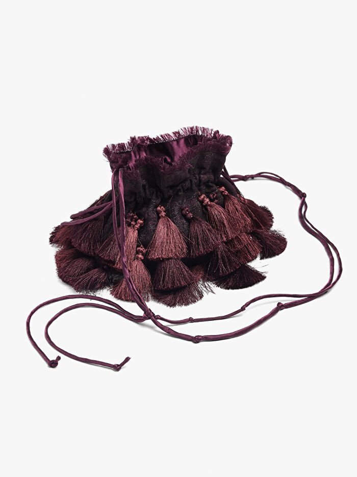 Püsküllü Parti Çantası