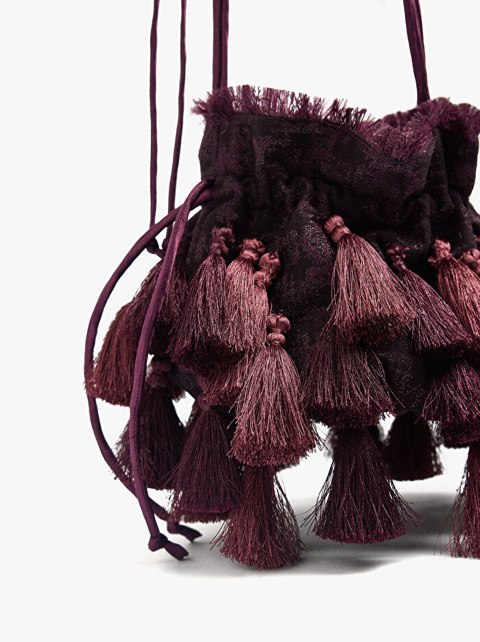 Püsküllü Parti Çantası