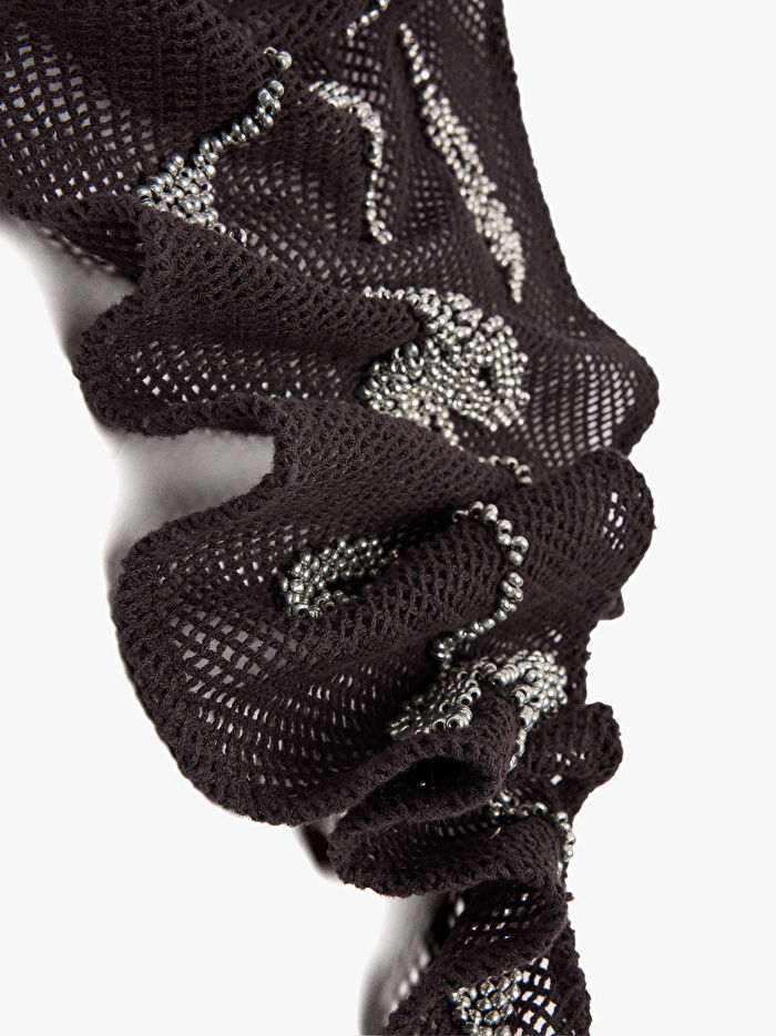 Boncuklu İşlemeli El Çantası