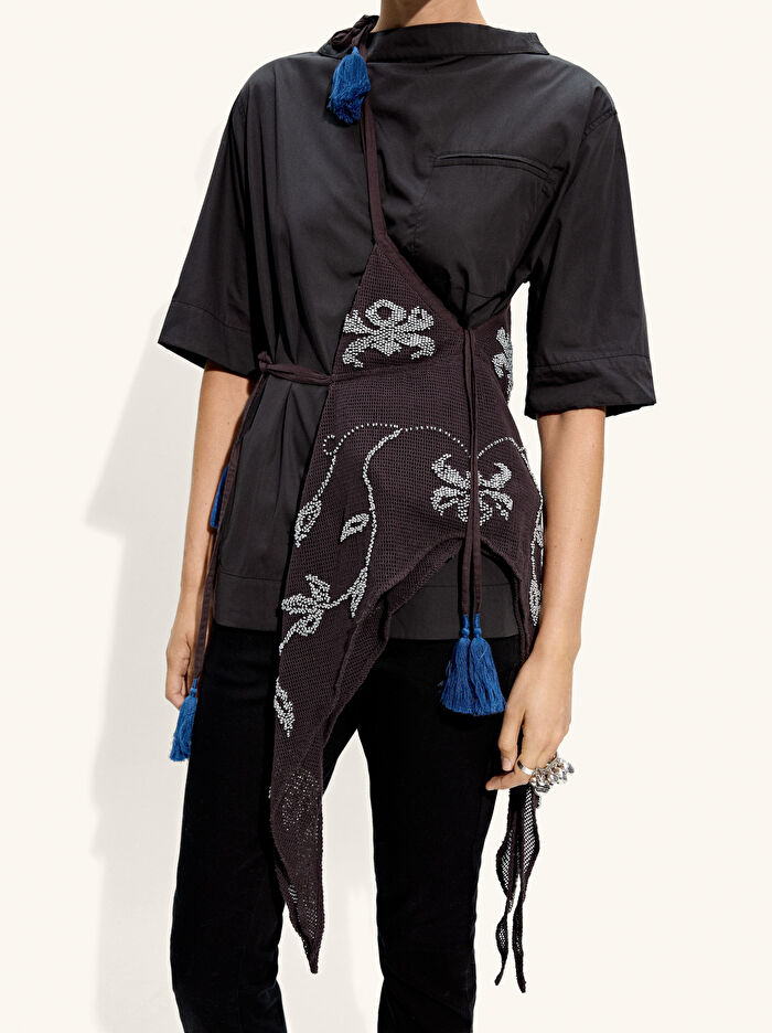 Boncuklu İşlemeli El Çantası