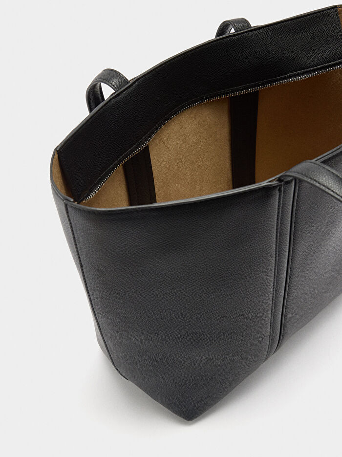 Charm'lı Dokulu Shopper Çanta