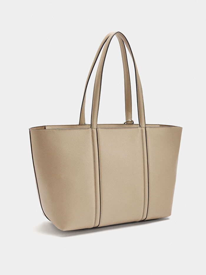 Charm'lı Dokulu Shopper Çanta