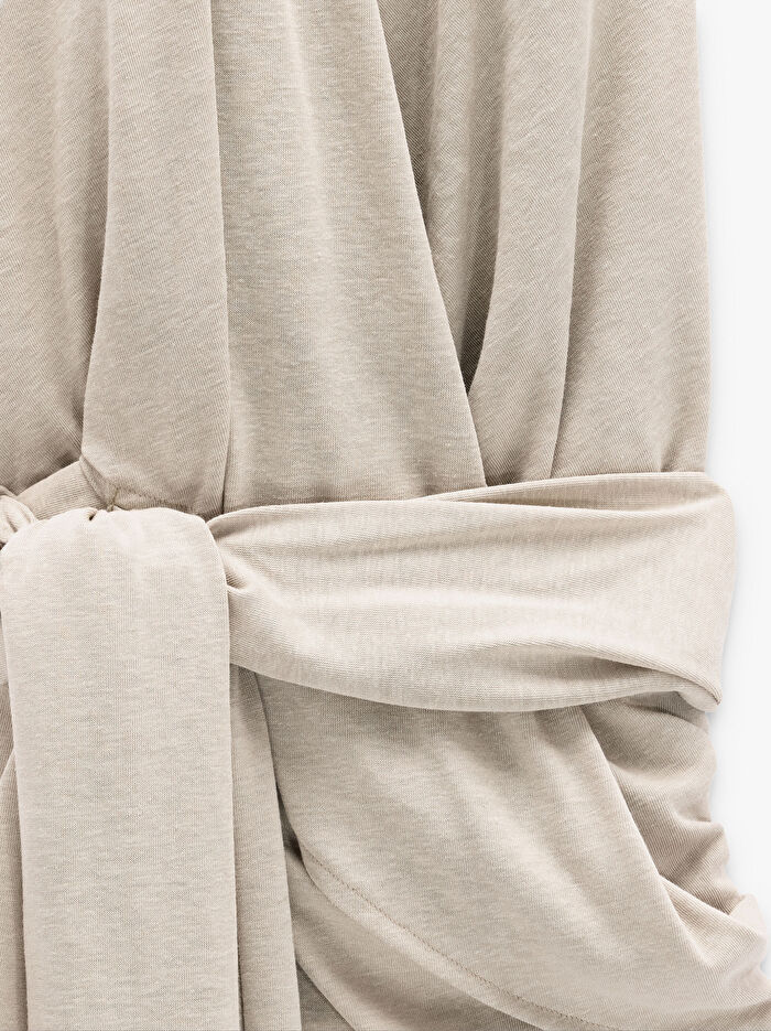 Keten ve Pamuk Karışımlı Halter Yaka Bluz