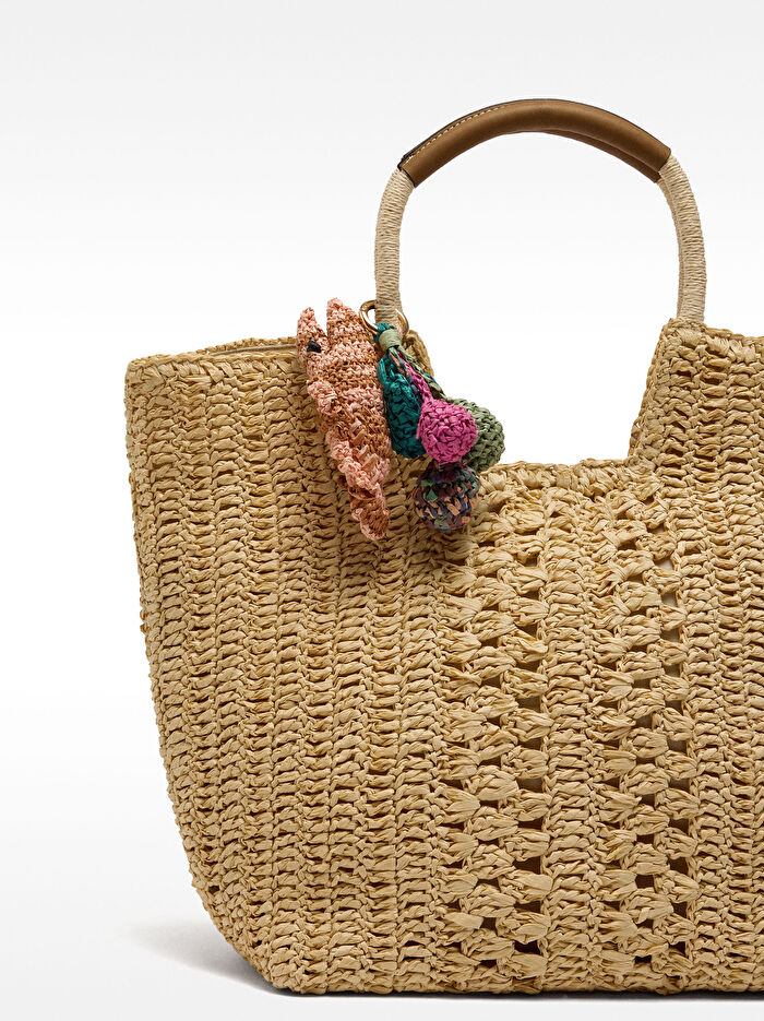 Çok Renkli Rafya Balık Motifli Anahtarlık