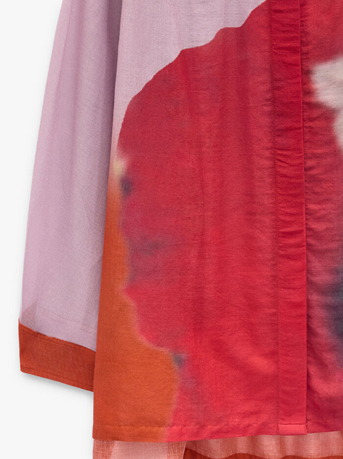 %100 Pamuk Çiçek Desenli Gömlek