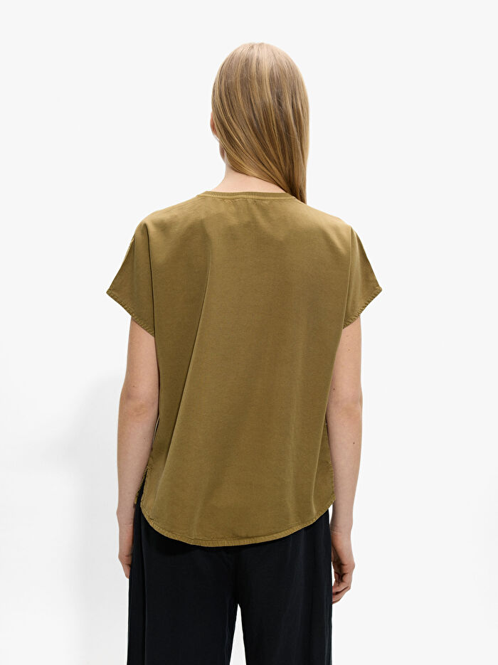 %100 Liyosel Düz T-Shirt